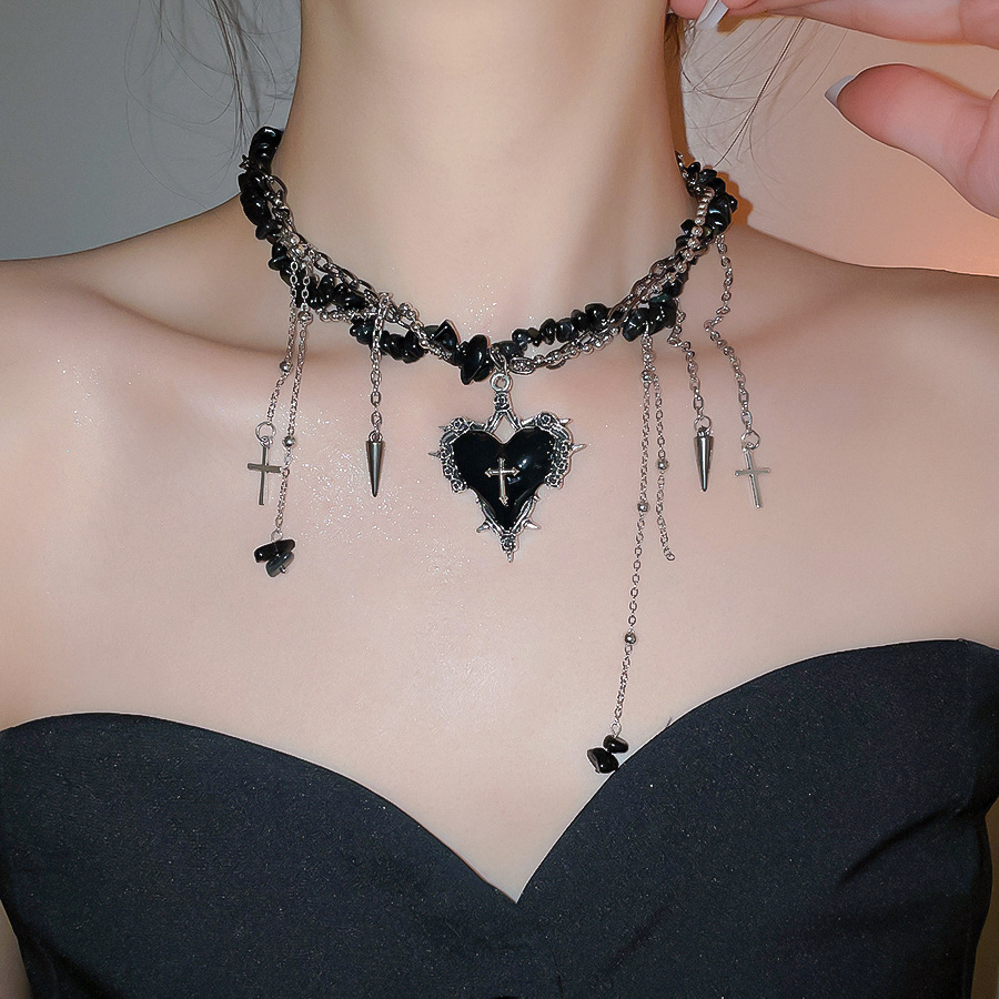 Goth Vintage Y2K Rosso Scuro C - Women'S Emo Accessories recensione e prezzo
