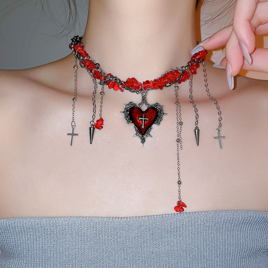 Goth Vintage Y2K Rosso Scuro C - Women'S Emo Accessories recensione e prezzo